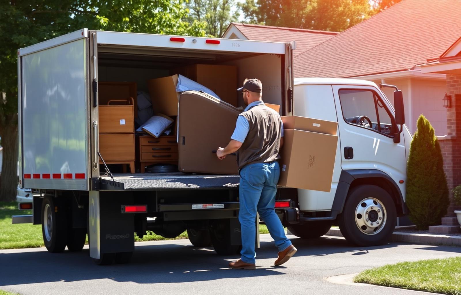 Dr Clutter junk removal truck loading furniture